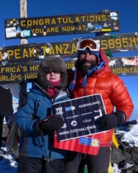 Richard and Janet summit Kilimanjaro completing leg 4 of the 737 Challenge